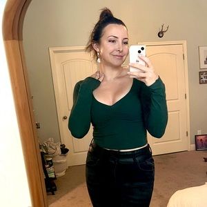 Green long sleeve brandy Melville tee